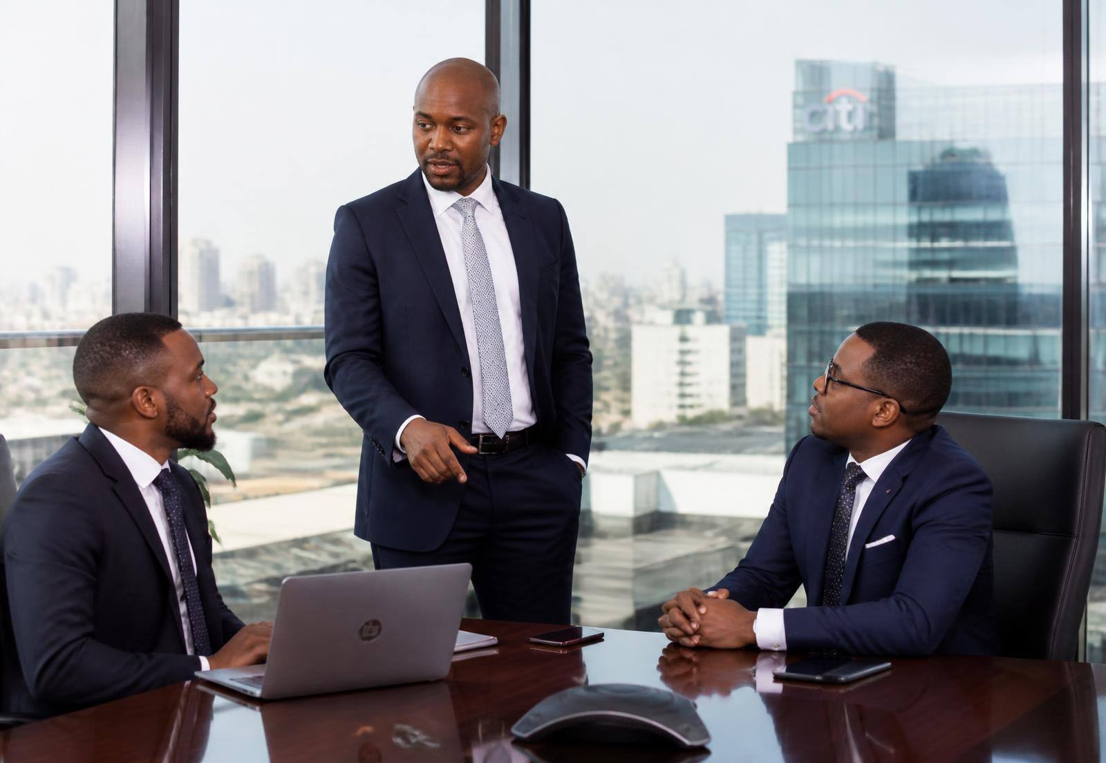 Corporate business team working across African markets